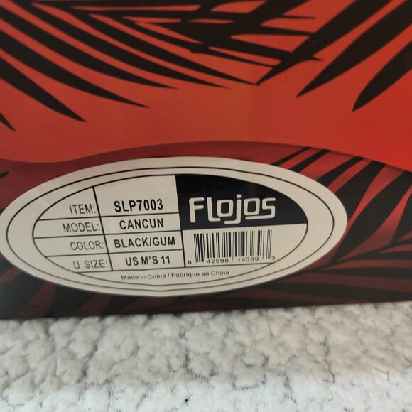NEW Flojos Unisex Cancun Slipper, Black/Gum SIZE 12 US Women - Picture 7 of 7